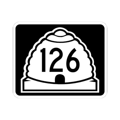 Utah 126 (Utah) (Road Sign) STICKER Vinyl Kiss-Cut Decal 4 Inch White - The Sticker Space