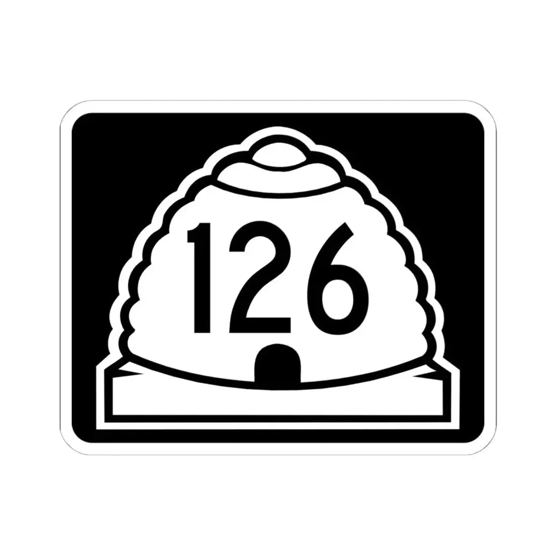 Utah 126 (Utah) (Road Sign) STICKER Vinyl Kiss-Cut Decal 6 Inch White - The Sticker Space