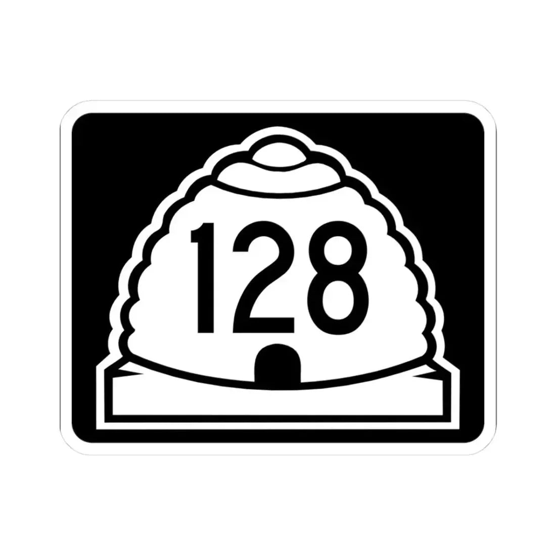 Utah 128 (Utah) (Road Sign) STICKER Vinyl Kiss-Cut Decal 3 Inch White - The Sticker Space