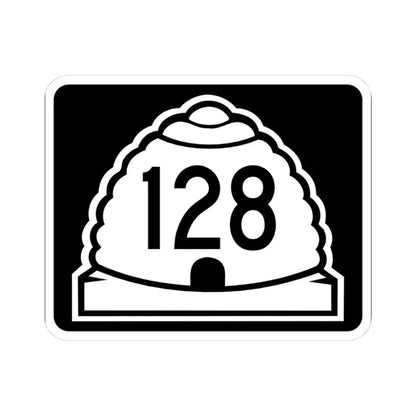 Utah 128 (Utah) (Road Sign) STICKER Vinyl Kiss-Cut Decal 3 Inch White - The Sticker Space
