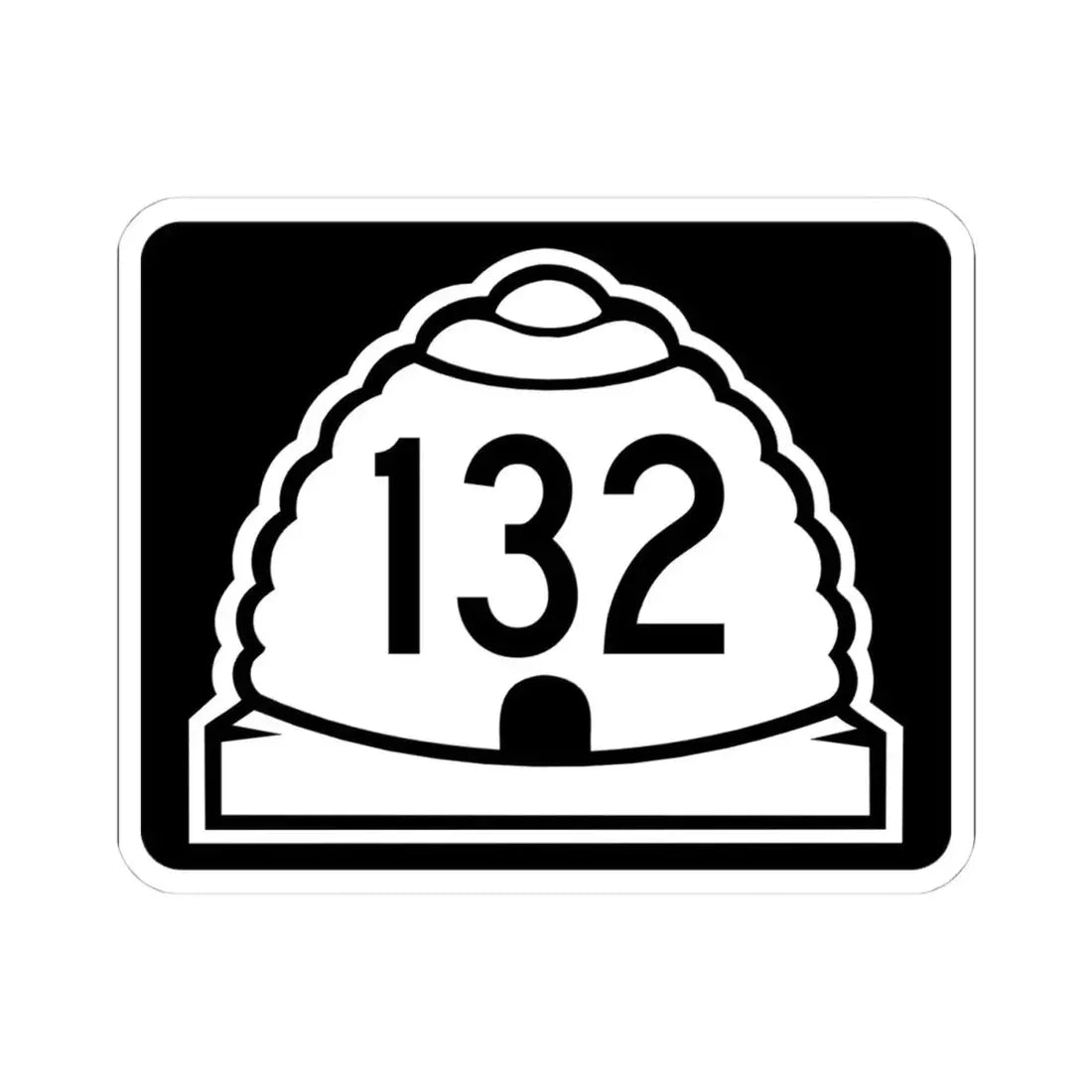 Utah 132 (Utah) (Road Sign) STICKER Vinyl Kiss-Cut Decal 4 Inch White - The Sticker Space