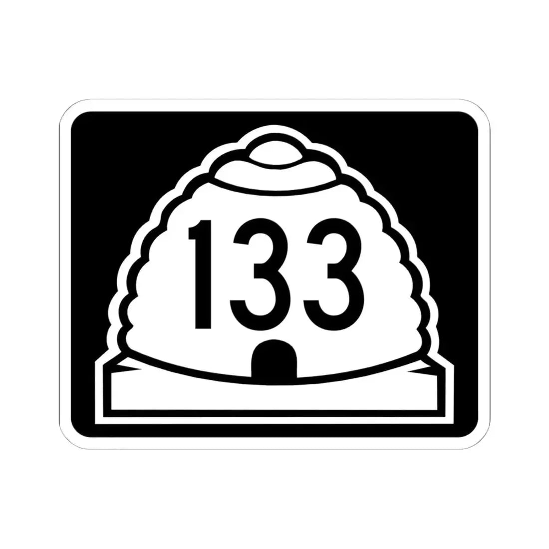 Utah 133 (Utah) (Road Sign) STICKER Vinyl Kiss-Cut Decal 6 Inch White - The Sticker Space