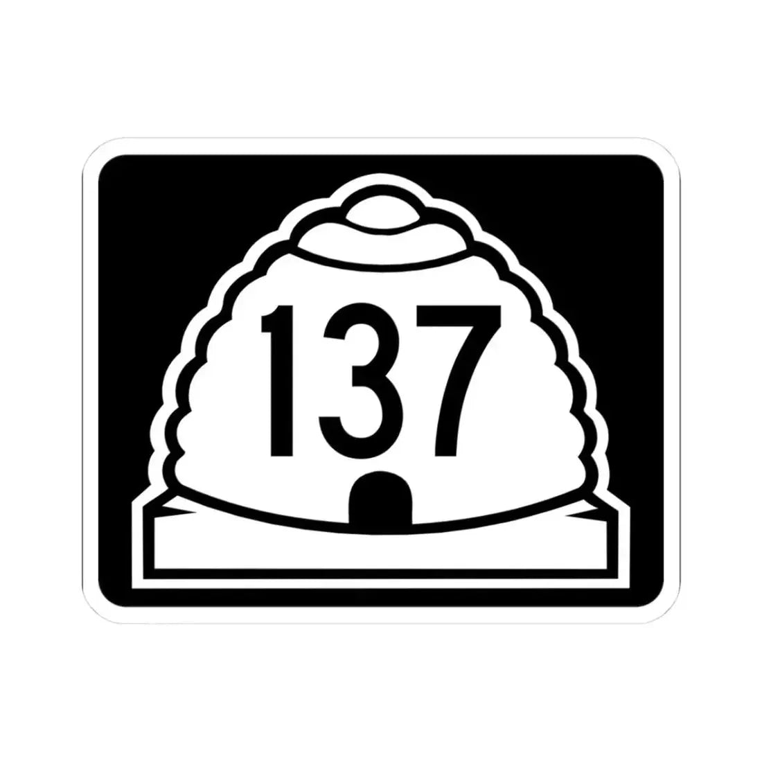 Utah 137 (Utah) (Road Sign) STICKER Vinyl Kiss-Cut Decal 3 Inch White - The Sticker Space