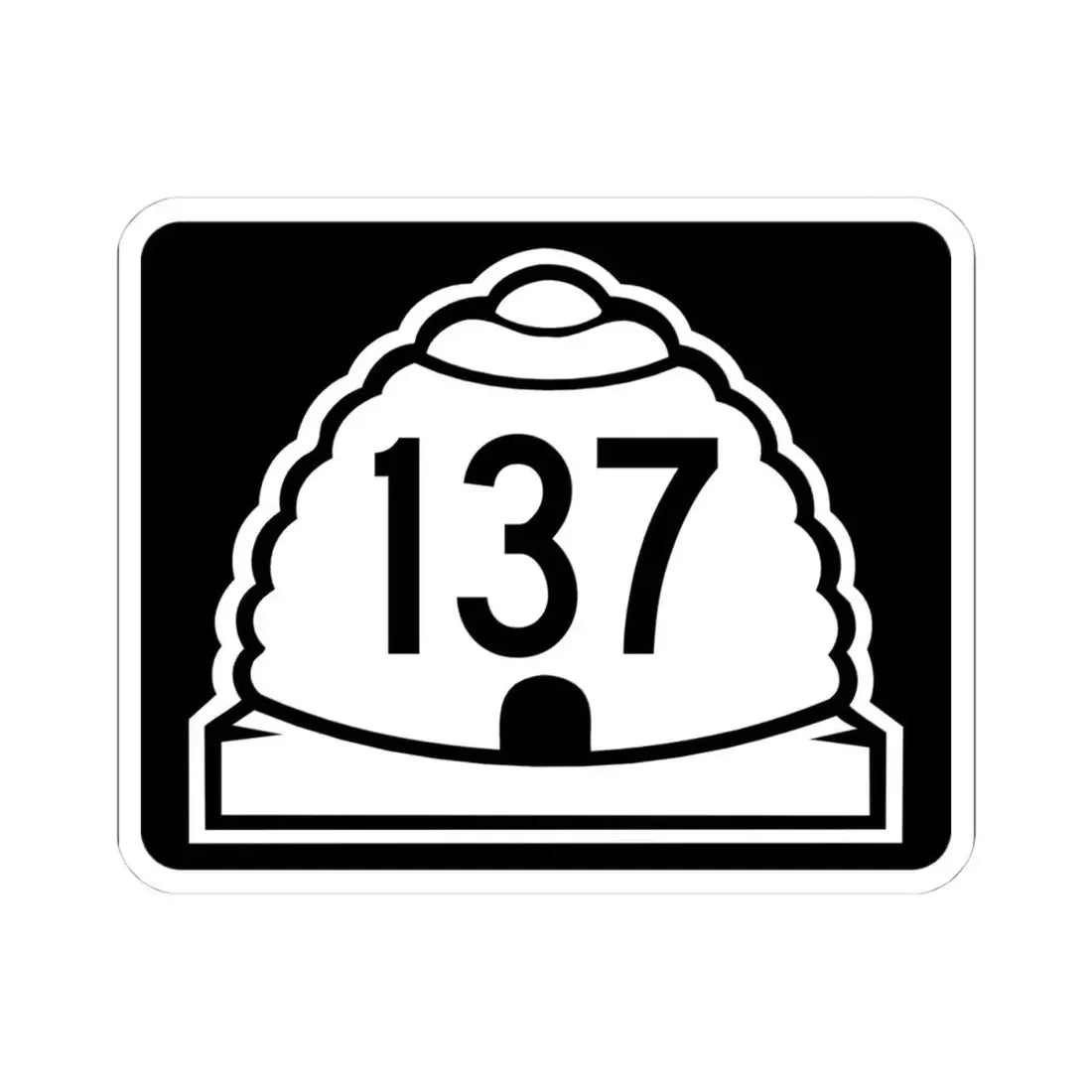 Utah 137 (Utah) (Road Sign) STICKER Vinyl Kiss-Cut Decal 4 Inch White - The Sticker Space