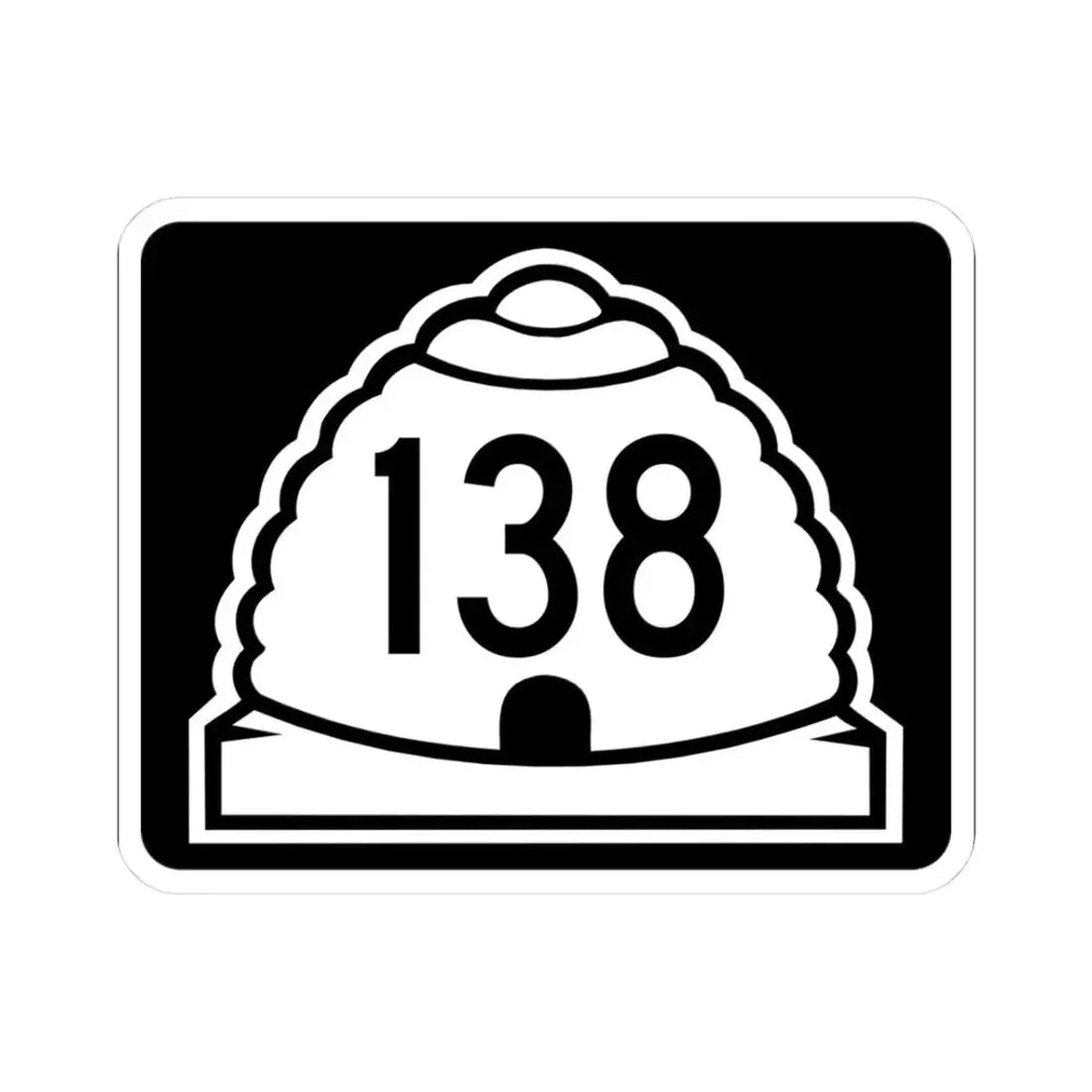 Utah 138 (Utah) (Road Sign) STICKER Vinyl Kiss-Cut Decal 3 Inch White - The Sticker Space