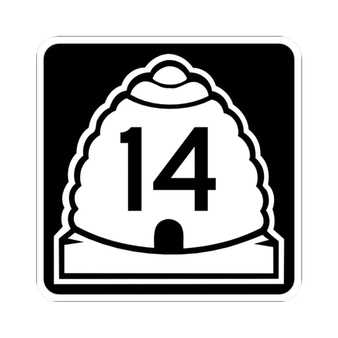 Utah 14 (Utah) (Road Sign) STICKER Vinyl Kiss-Cut Decal 2 Inch White - The Sticker Space