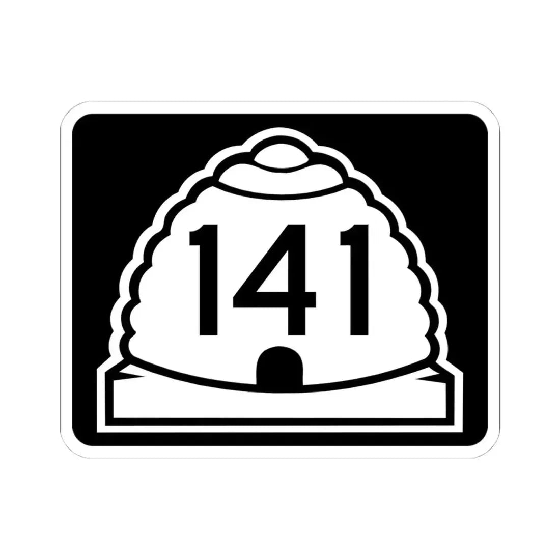 Utah 141 (Utah) (Road Sign) STICKER Vinyl Kiss-Cut Decal 4 Inch White - The Sticker Space