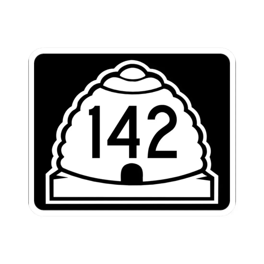 Utah 142 (Utah) (Road Sign) STICKER Vinyl Kiss-Cut Decal 2 Inch White - The Sticker Space