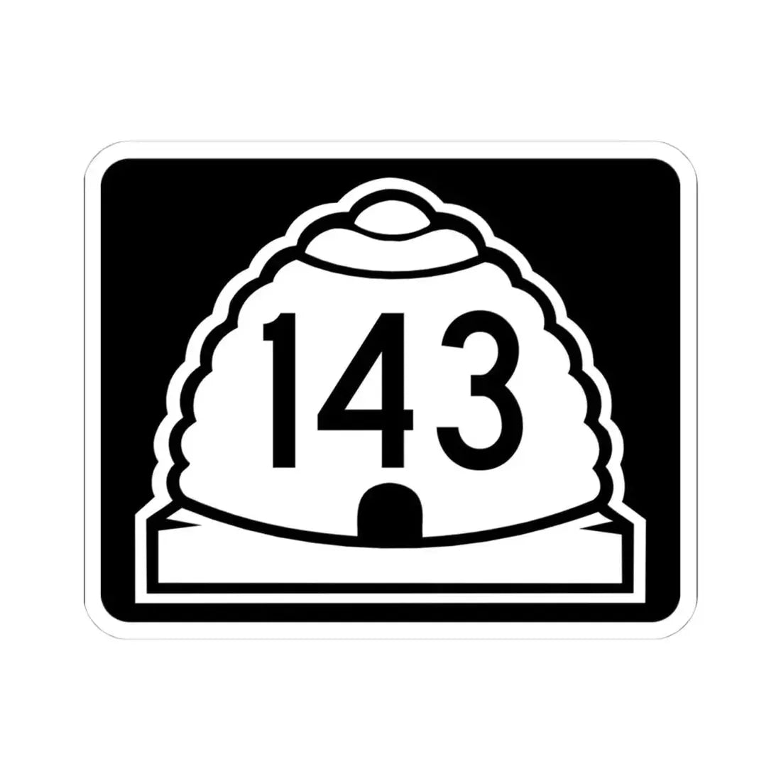 Utah 143 (Utah) (Road Sign) STICKER Vinyl Kiss-Cut Decal 4 Inch White - The Sticker Space