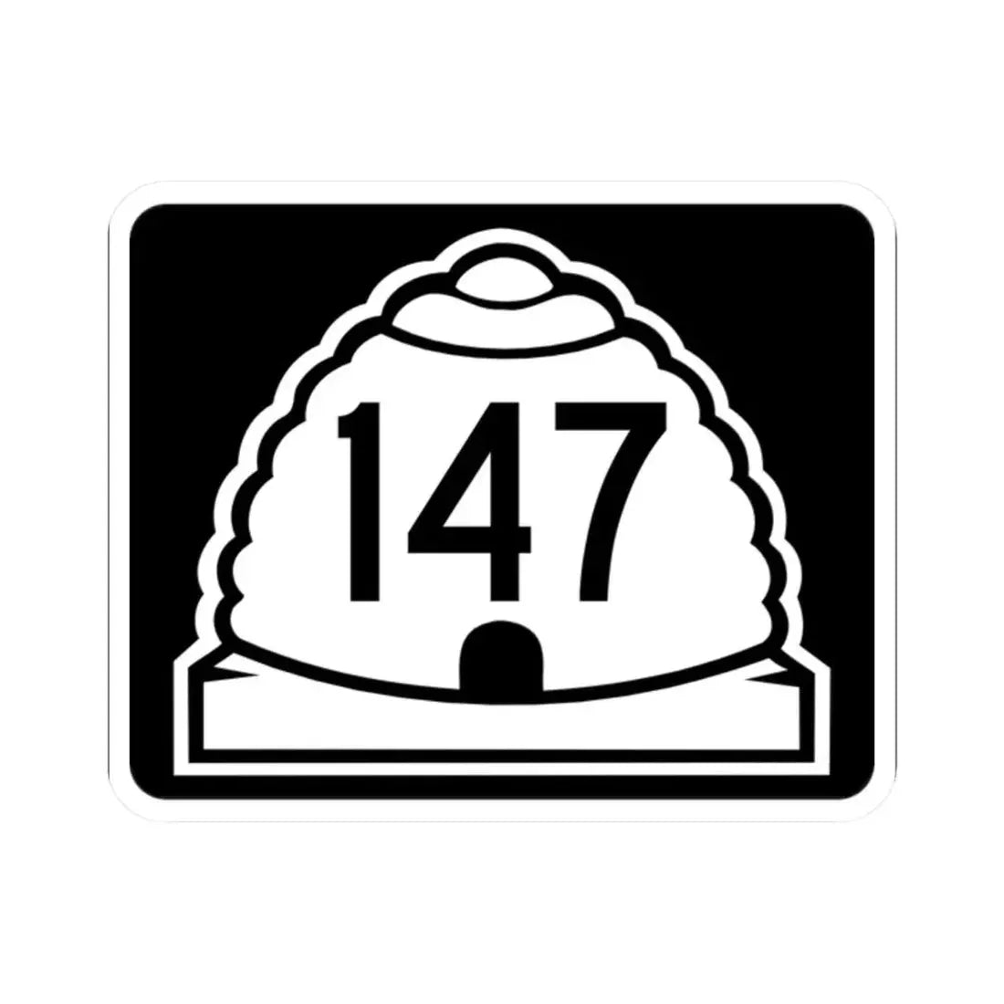 Utah 147 (Utah) (Road Sign) STICKER Vinyl Kiss-Cut Decal 2 Inch White - The Sticker Space