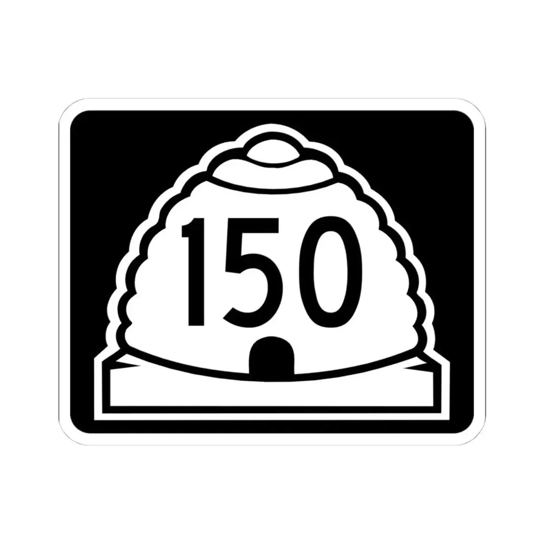 Utah 150 (Utah) (Road Sign) STICKER Vinyl Kiss-Cut Decal 4 Inch White - The Sticker Space