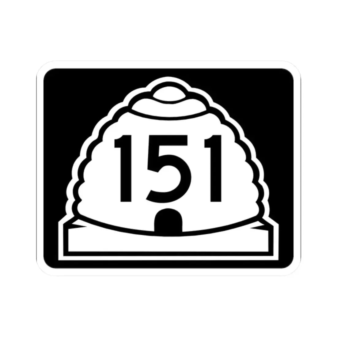 Utah 151 (Utah) (Road Sign) STICKER Vinyl Kiss-Cut Decal 2 Inch White - The Sticker Space