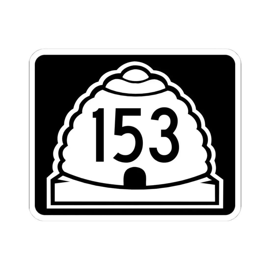 Utah 153 (Utah) (Road Sign) STICKER Vinyl Kiss-Cut Decal 4 Inch White - The Sticker Space