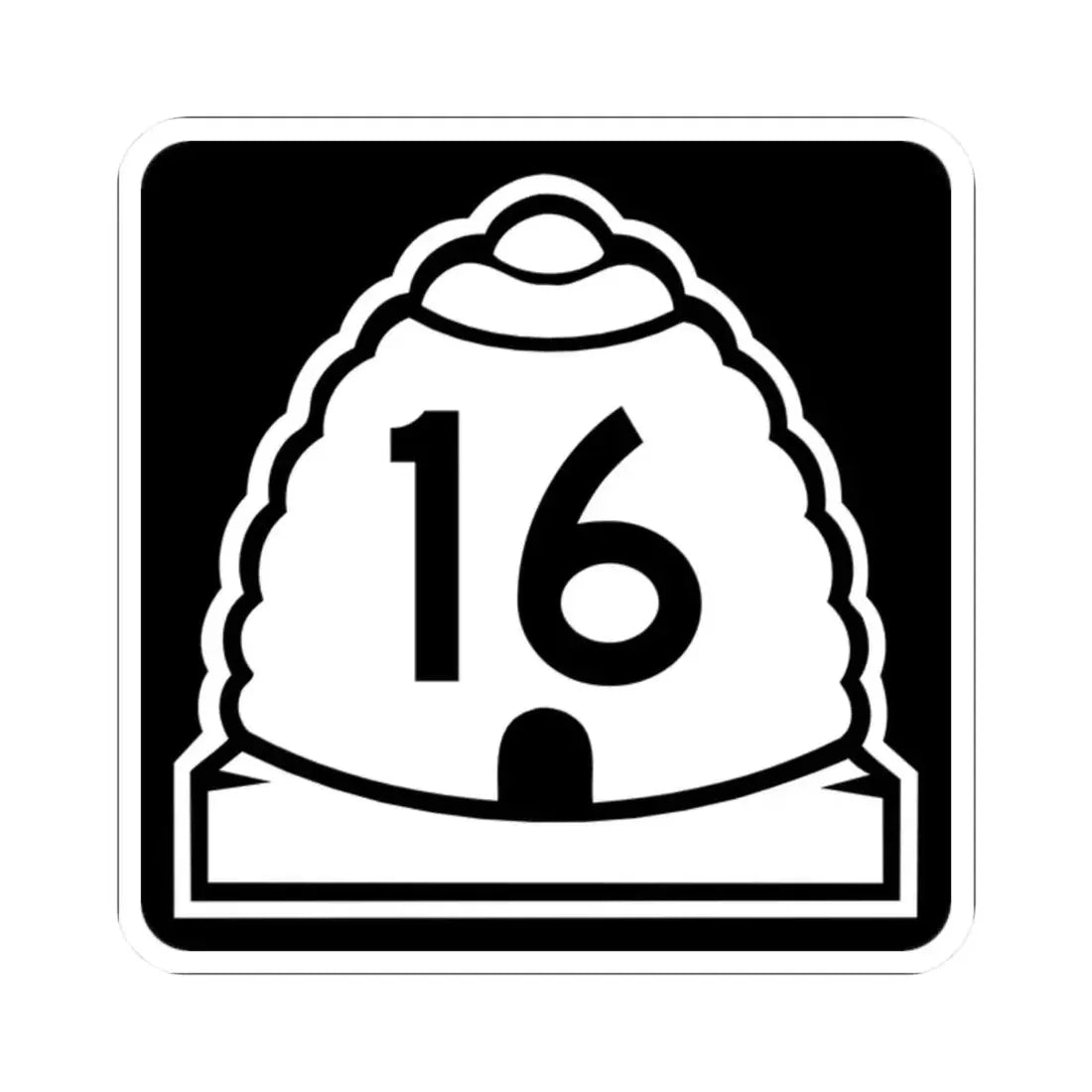 Utah 16 (Utah) (Road Sign) STICKER Vinyl Kiss-Cut Decal 2 Inch White - The Sticker Space