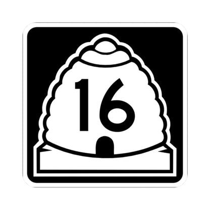 Utah 16 (Utah) (Road Sign) STICKER Vinyl Kiss-Cut Decal 2 Inch White - The Sticker Space