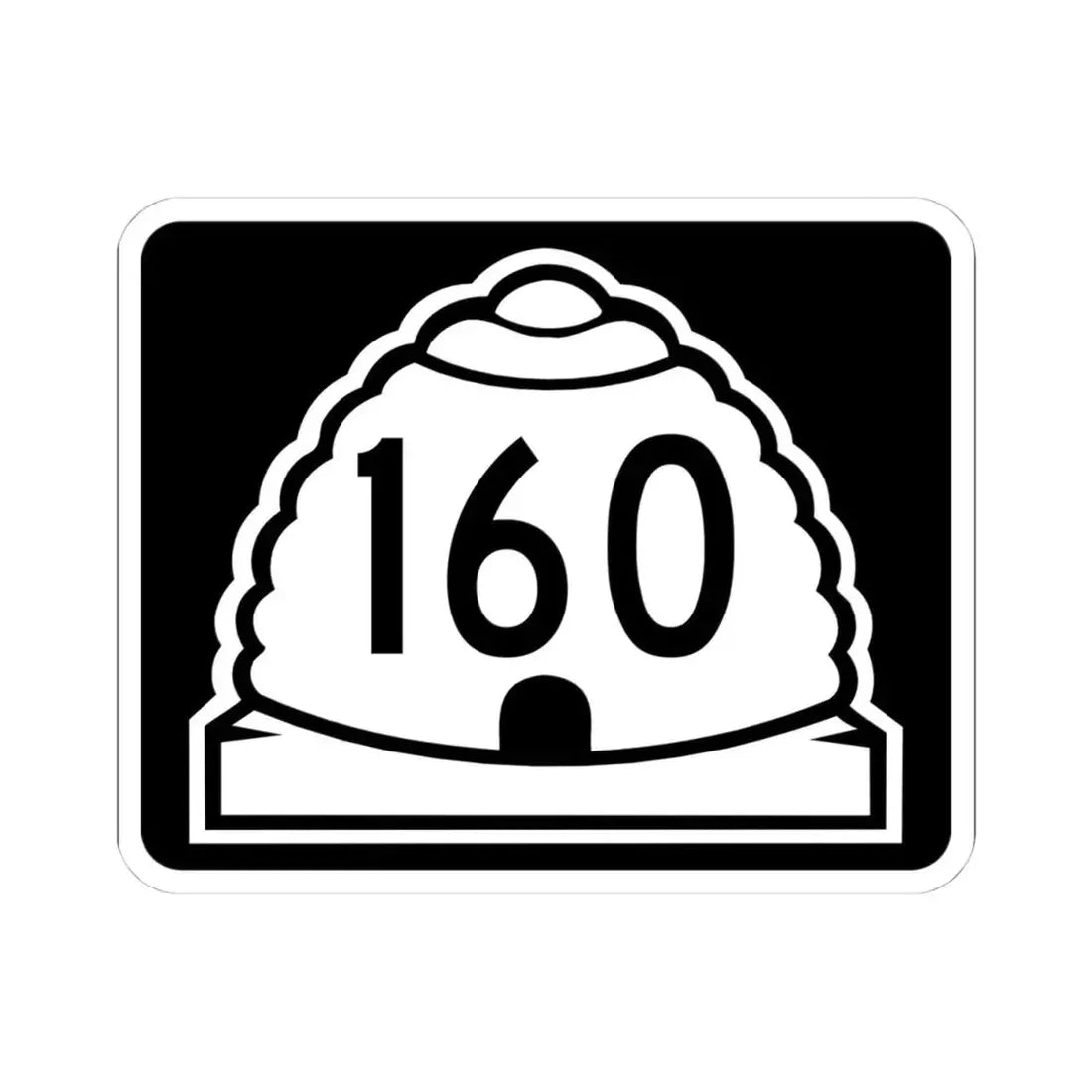 Utah 160 (Utah) (Road Sign) STICKER Vinyl Kiss-Cut Decal 4 Inch White - The Sticker Space