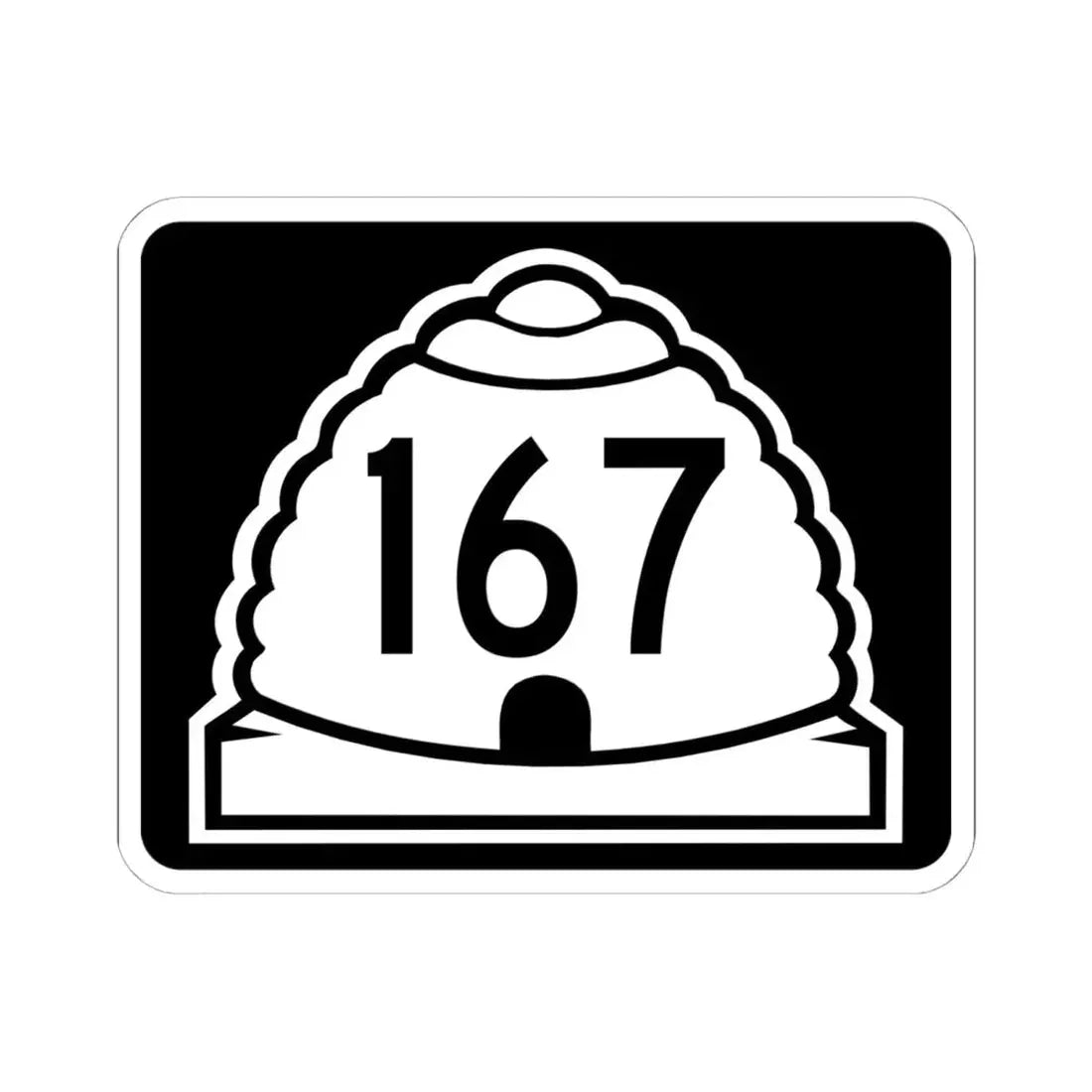 Utah 167 (Utah) (Road Sign) STICKER Vinyl Kiss-Cut Decal 6 Inch White - The Sticker Space