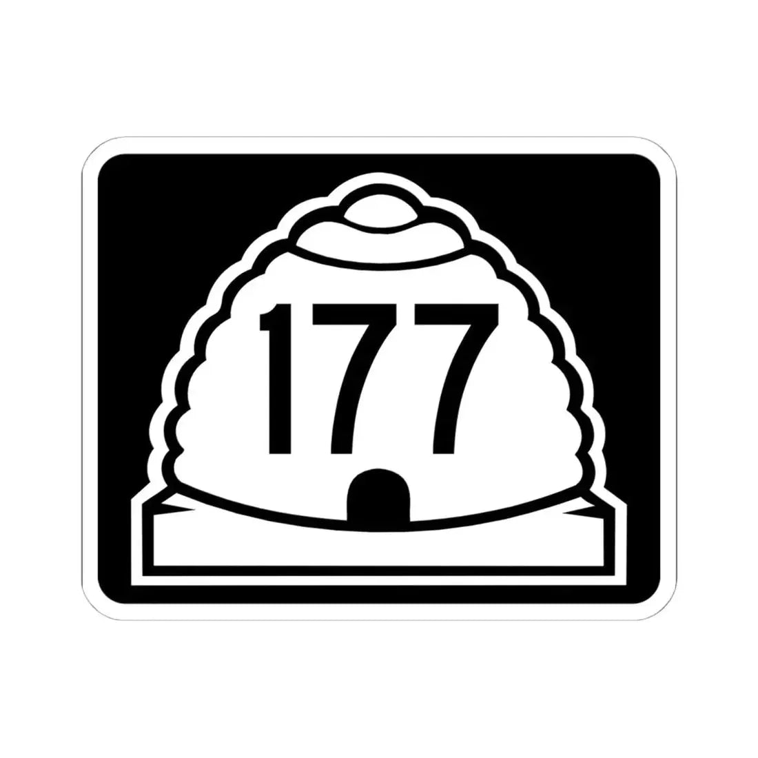 Utah 177 (Utah) (Road Sign) STICKER Vinyl Kiss-Cut Decal 6 Inch White - The Sticker Space