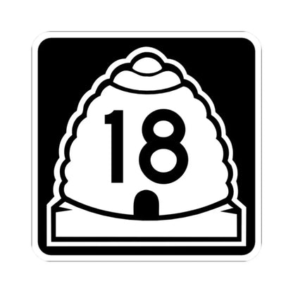 Utah 18 (Utah) (Road Sign) STICKER Vinyl Kiss-Cut Decal 2 Inch White - The Sticker Space