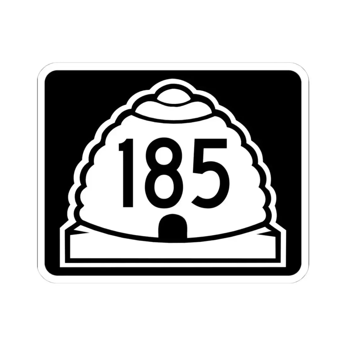 Utah 185 (Utah) (Road Sign) STICKER Vinyl Kiss-Cut Decal 4 Inch White - The Sticker Space