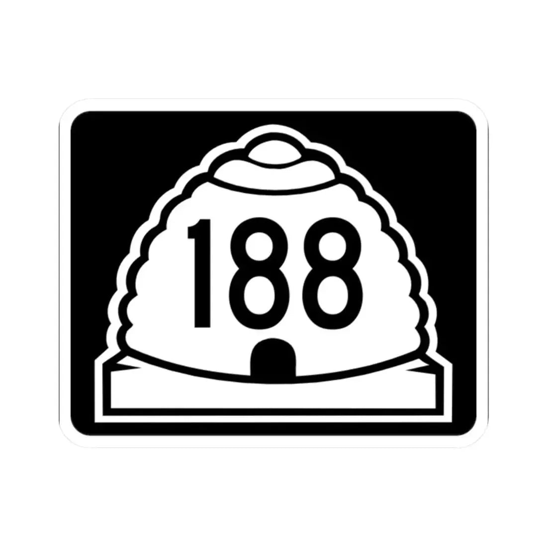 Utah 188 (Utah) (Road Sign) STICKER Vinyl Kiss-Cut Decal 2 Inch White - The Sticker Space