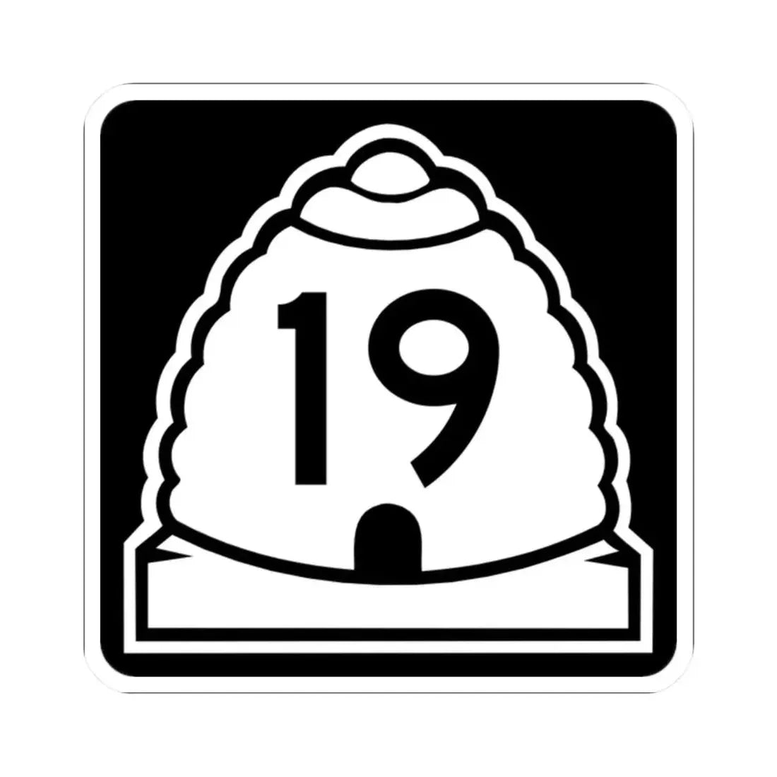 Utah 19 (Utah) (Road Sign) STICKER Vinyl Kiss-Cut Decal 2 Inch White - The Sticker Space