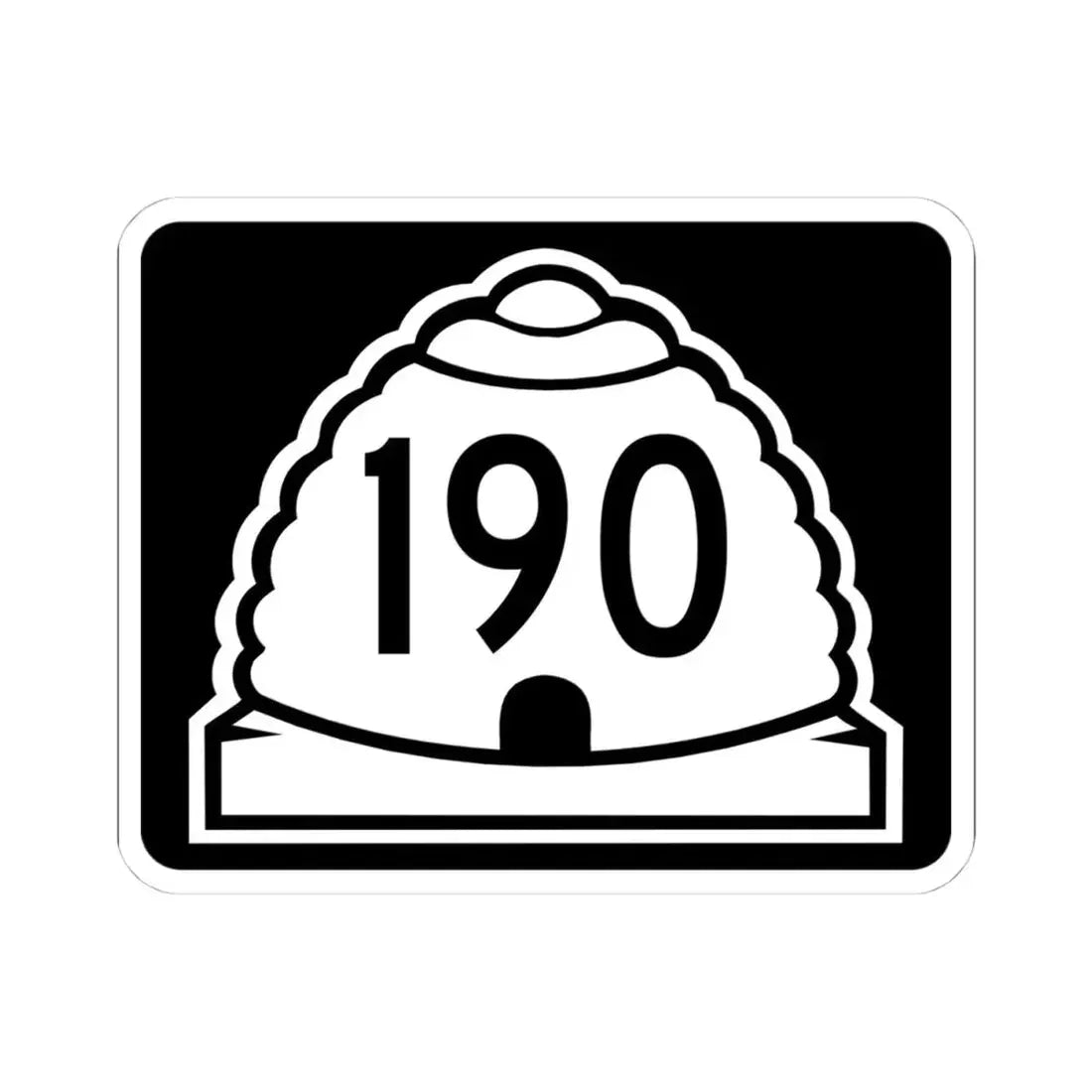 Utah 190 (Utah) (Road Sign) STICKER Vinyl Kiss-Cut Decal 4 Inch White - The Sticker Space