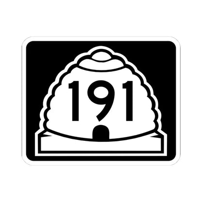 Utah 191 (Utah) (Road Sign) STICKER Vinyl Kiss-Cut Decal 4 Inch White - The Sticker Space
