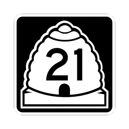 Utah 21 (Utah) (Road Sign) STICKER Vinyl Kiss-Cut Decal 3 Inch White - The Sticker Space