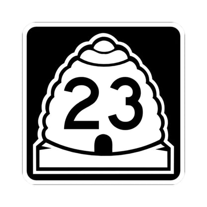 Utah 23 (Utah) (Road Sign) STICKER Vinyl Kiss-Cut Decal 2 Inch White - The Sticker Space