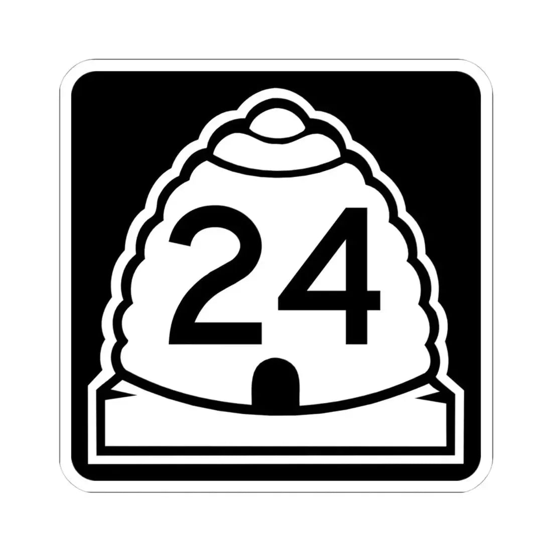 Utah 24 (Utah) (Road Sign) STICKER Vinyl Kiss-Cut Decal 4 Inch White - The Sticker Space
