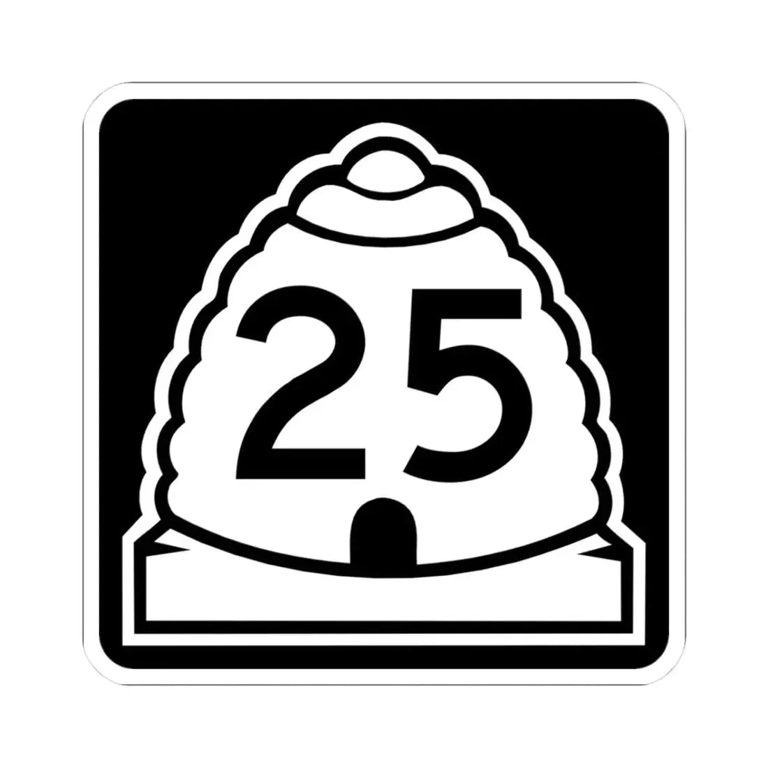 Utah 25 (Utah) (Road Sign) STICKER Vinyl Kiss-Cut Decal 3 Inch White - The Sticker Space