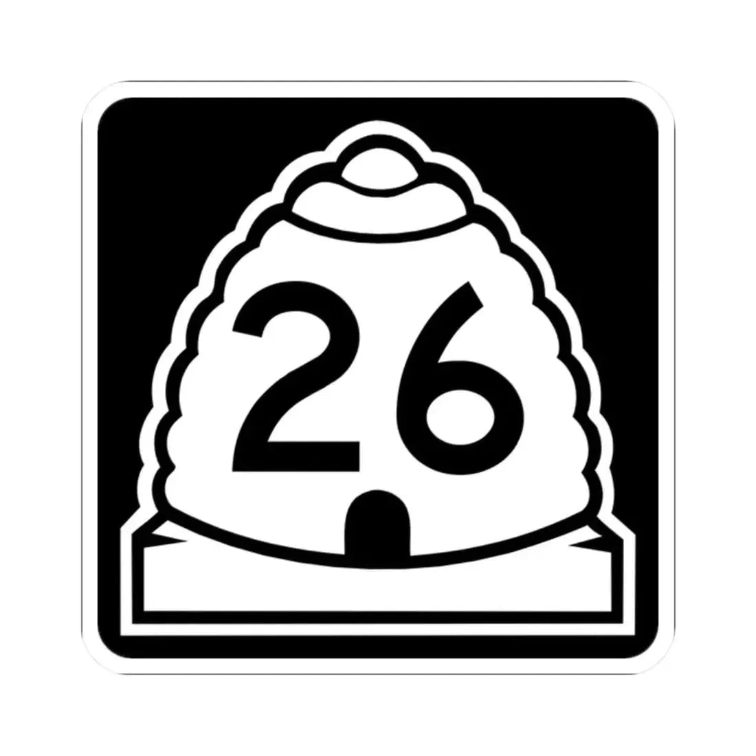 Utah 26 (Utah) (Road Sign) STICKER Vinyl Kiss-Cut Decal 2 Inch White - The Sticker Space
