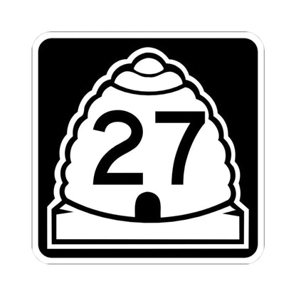 Utah 27 (Utah) (Road Sign) STICKER Vinyl Kiss-Cut Decal 3 Inch White - The Sticker Space