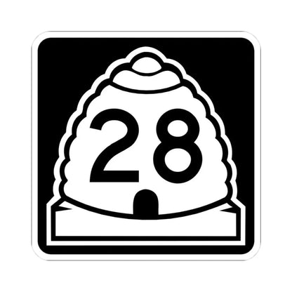 Utah 28 (Utah) (Road Sign) STICKER Vinyl Kiss-Cut Decal 3 Inch White - The Sticker Space