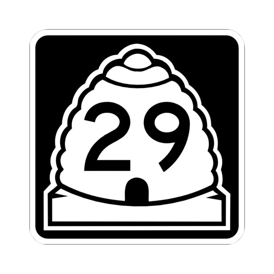 Utah 29 (Utah) (Road Sign) STICKER Vinyl Kiss-Cut Decal 3 Inch White - The Sticker Space
