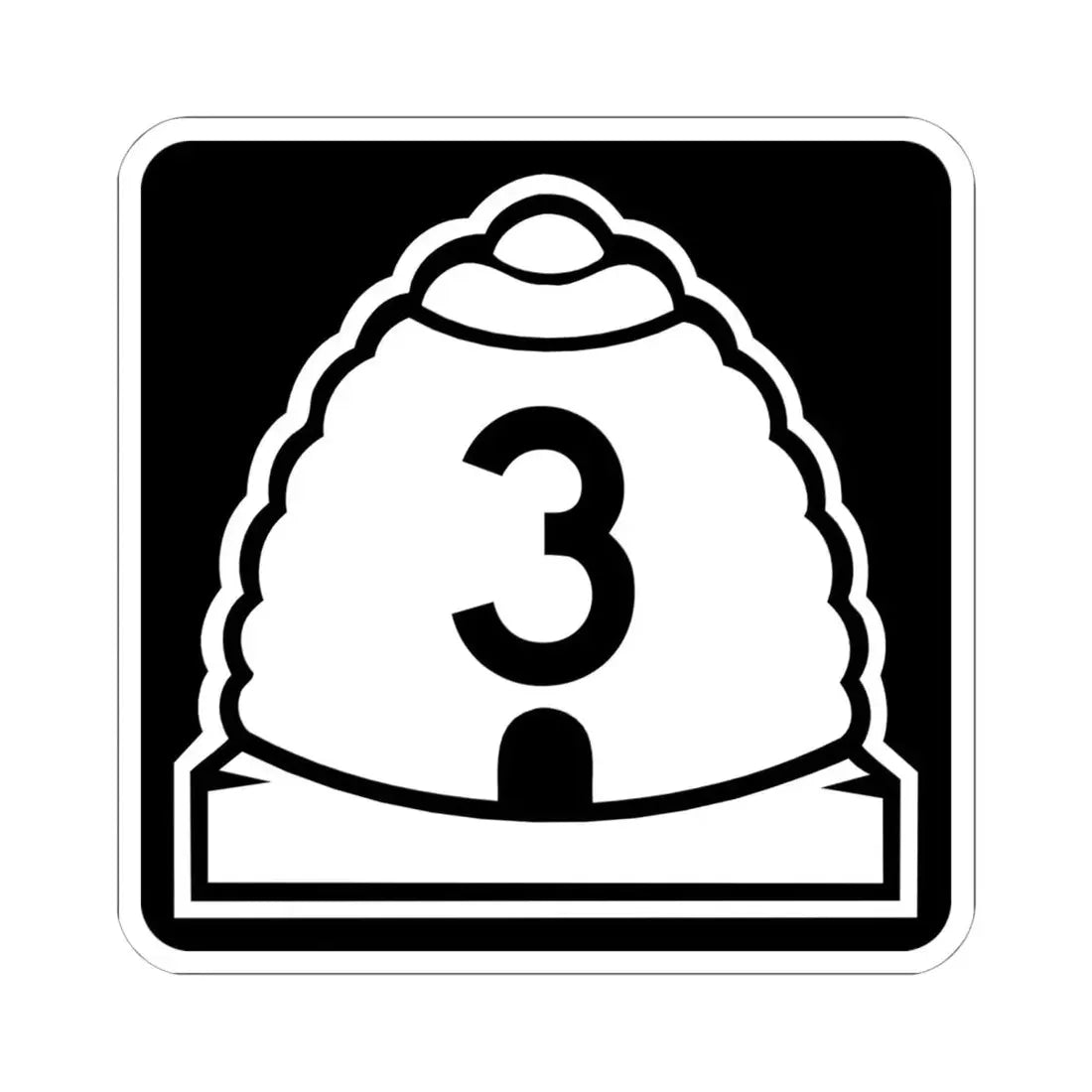 Utah 3 (Utah) (Road Sign) STICKER Vinyl Kiss-Cut Decal 6 Inch White - The Sticker Space