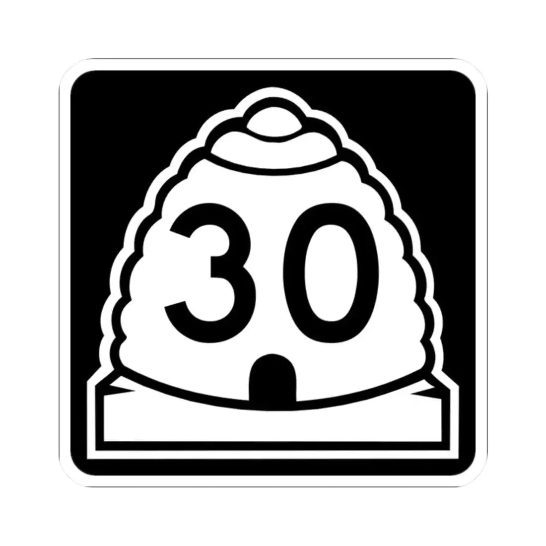 Utah 30 (Utah) (Road Sign) STICKER Vinyl Kiss-Cut Decal 2 Inch White - The Sticker Space