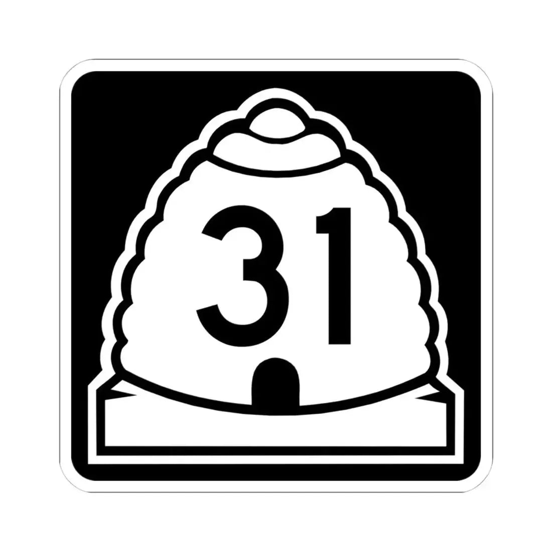 Utah 31 (Utah) (Road Sign) STICKER Vinyl Kiss-Cut Decal 4 Inch White - The Sticker Space