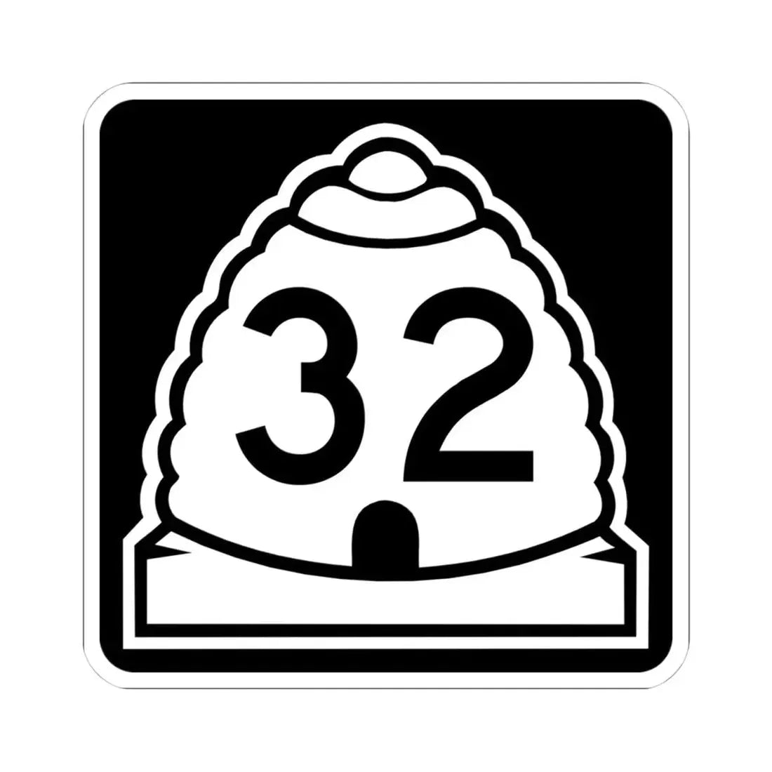Utah 32 (Utah) (Road Sign) STICKER Vinyl Kiss-Cut Decal 4 Inch White - The Sticker Space