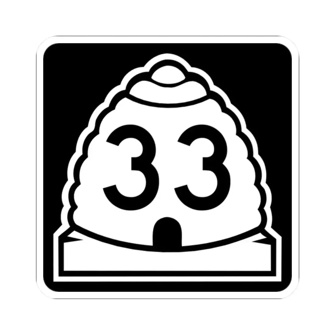 Utah 33 (Utah) (Road Sign) STICKER Vinyl Kiss-Cut Decal 2 Inch White - The Sticker Space