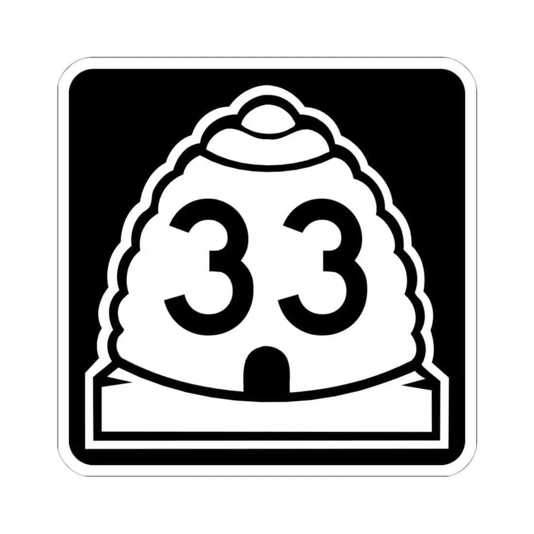Utah 33 (Utah) (Road Sign) STICKER Vinyl Kiss-Cut Decal 6 Inch White - The Sticker Space
