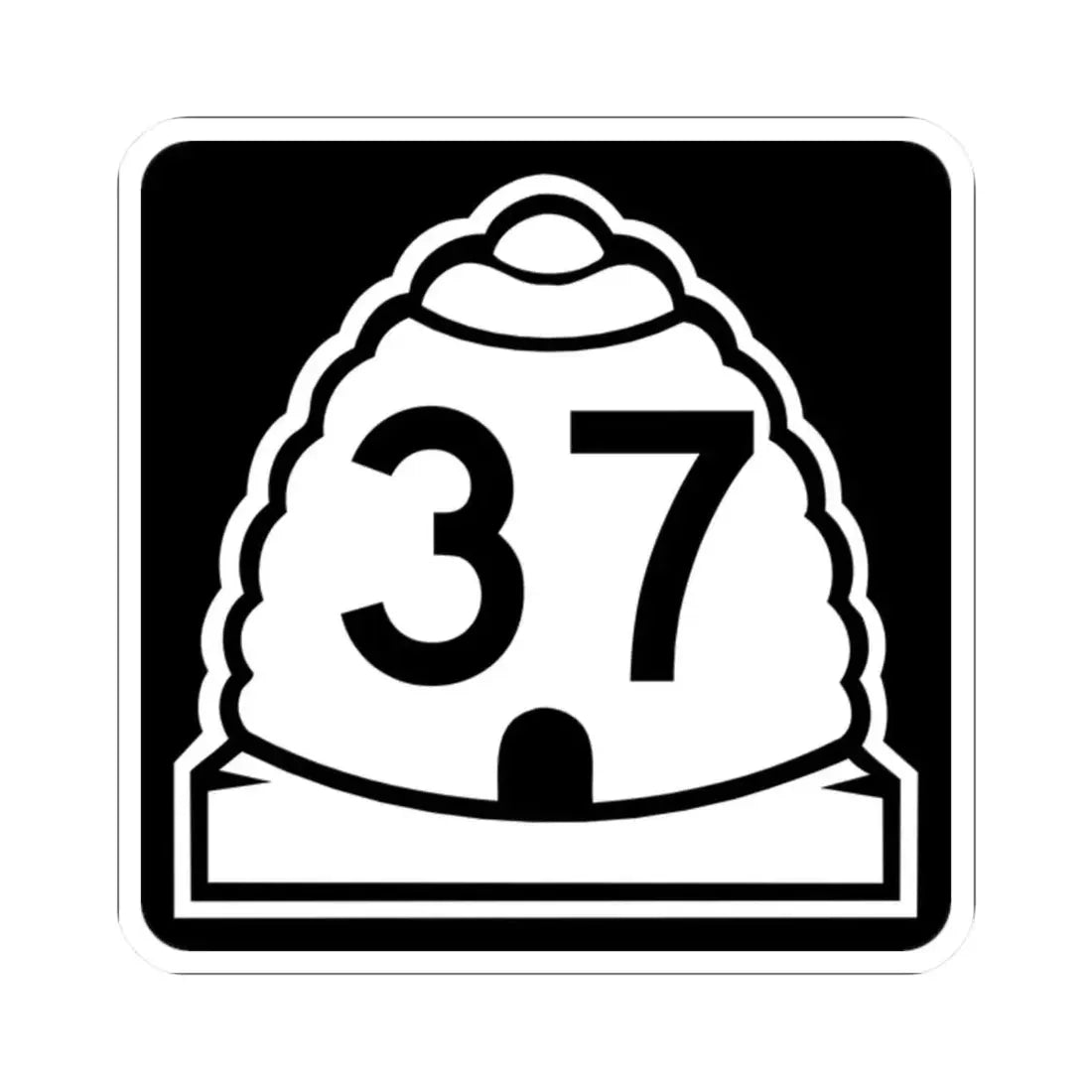 Utah 37 (Utah) (Road Sign) STICKER Vinyl Kiss-Cut Decal 2 Inch White - The Sticker Space