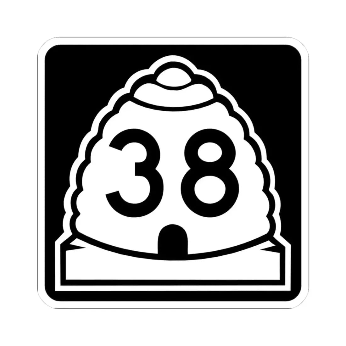 Utah 38 (Utah) (Road Sign) STICKER Vinyl Kiss-Cut Decal 3 Inch White - The Sticker Space