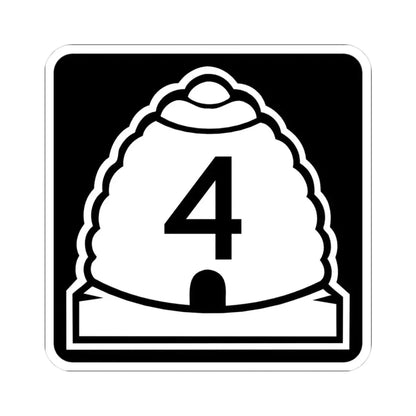 Utah 4 (Utah) (Road Sign) STICKER Vinyl Kiss-Cut Decal 3 Inch White - The Sticker Space