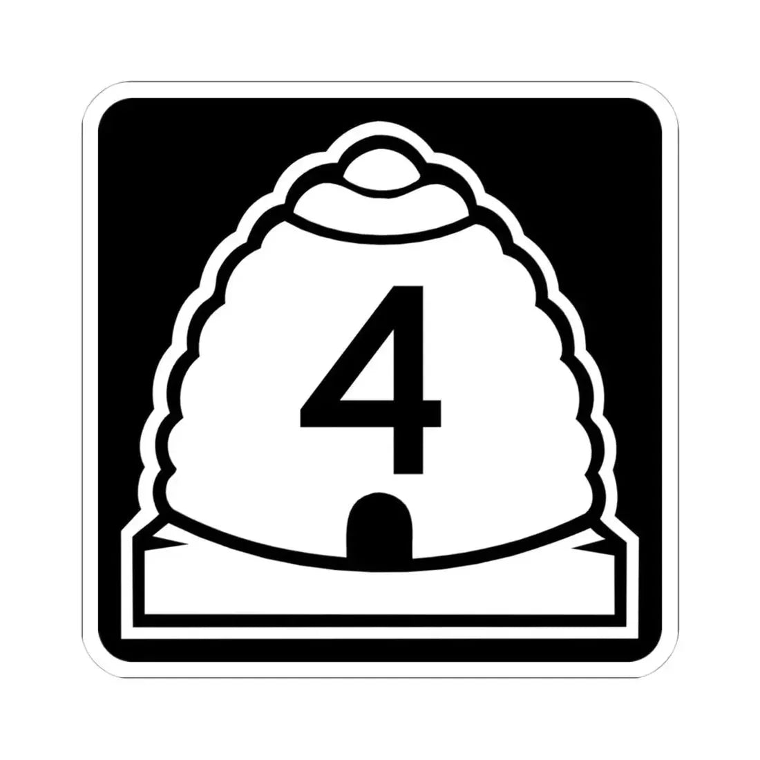Utah 4 (Utah) (Road Sign) STICKER Vinyl Kiss-Cut Decal 4 Inch White - The Sticker Space