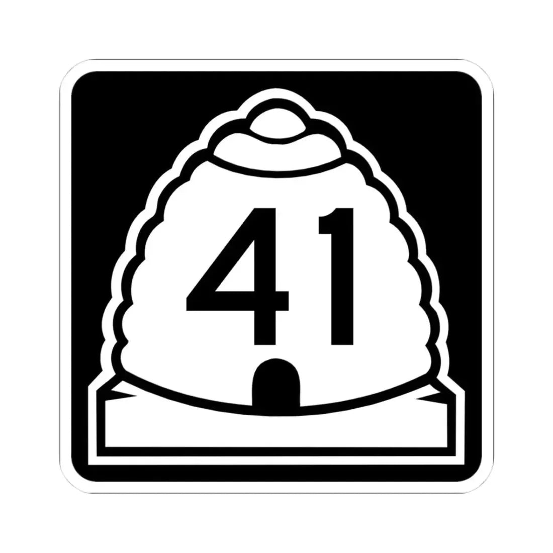 Utah 41 (Utah) (Road Sign) STICKER Vinyl Kiss-Cut Decal 3 Inch White - The Sticker Space