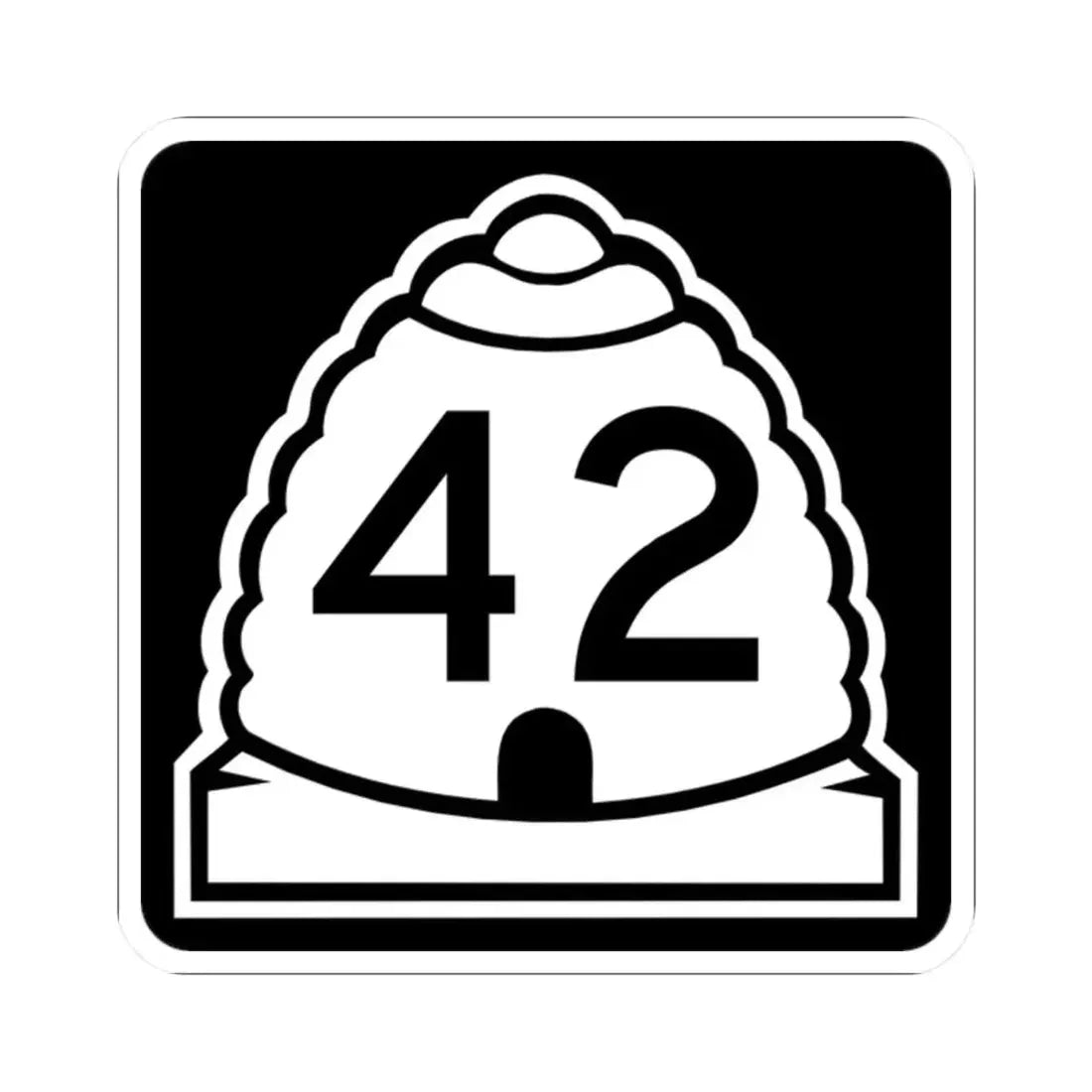 Utah 42 (Utah) (Road Sign) STICKER Vinyl Kiss-Cut Decal 2 Inch White - The Sticker Space