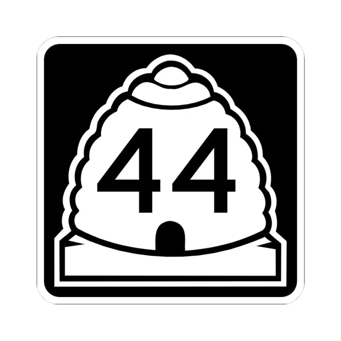 Utah 44 (Utah) (Road Sign) STICKER Vinyl Kiss-Cut Decal 3 Inch White - The Sticker Space