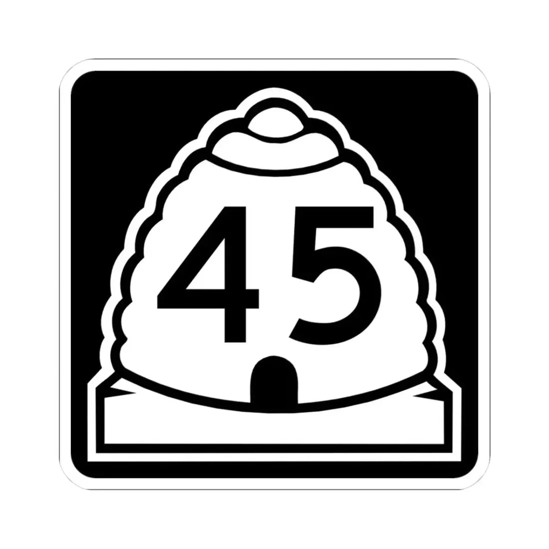 Utah 45 (Utah) (Road Sign) STICKER Vinyl Kiss-Cut Decal 3 Inch White - The Sticker Space